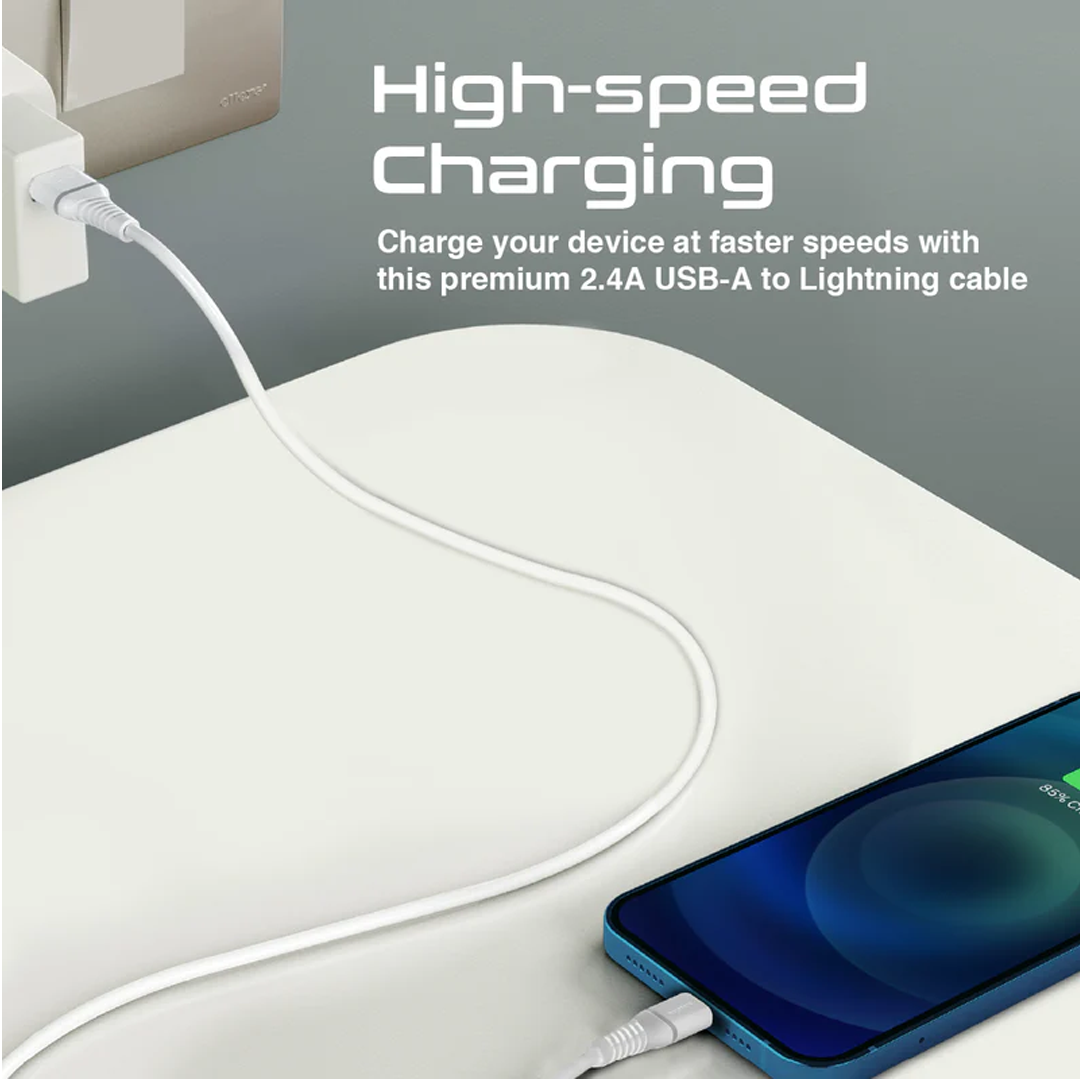 Promate High Tensile Strength Data Sync & Charge Cable with Lightning Connector MFI Certified 1.2 Meter Cable Length in Qatar Promate High Tensile Strength Data Sync & Charge Cable with Lightning Connector MFI Certified 1.2 Meter Cable Length in Qatar